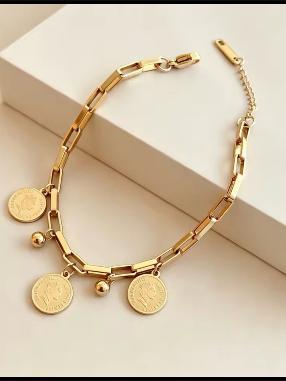 18k gold plated stainless steel bracelet - Picture 3 of 10